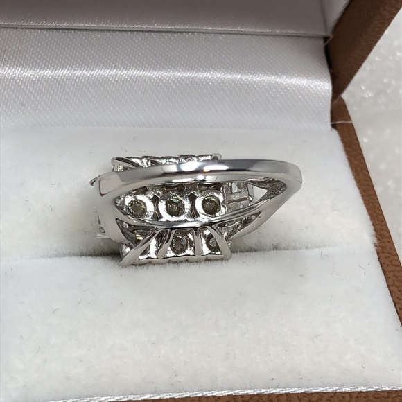 Fabulite Strontium Titanate Ring Square 9 Stone Round Sterling Silver Size 7 - Picture 5 of 12